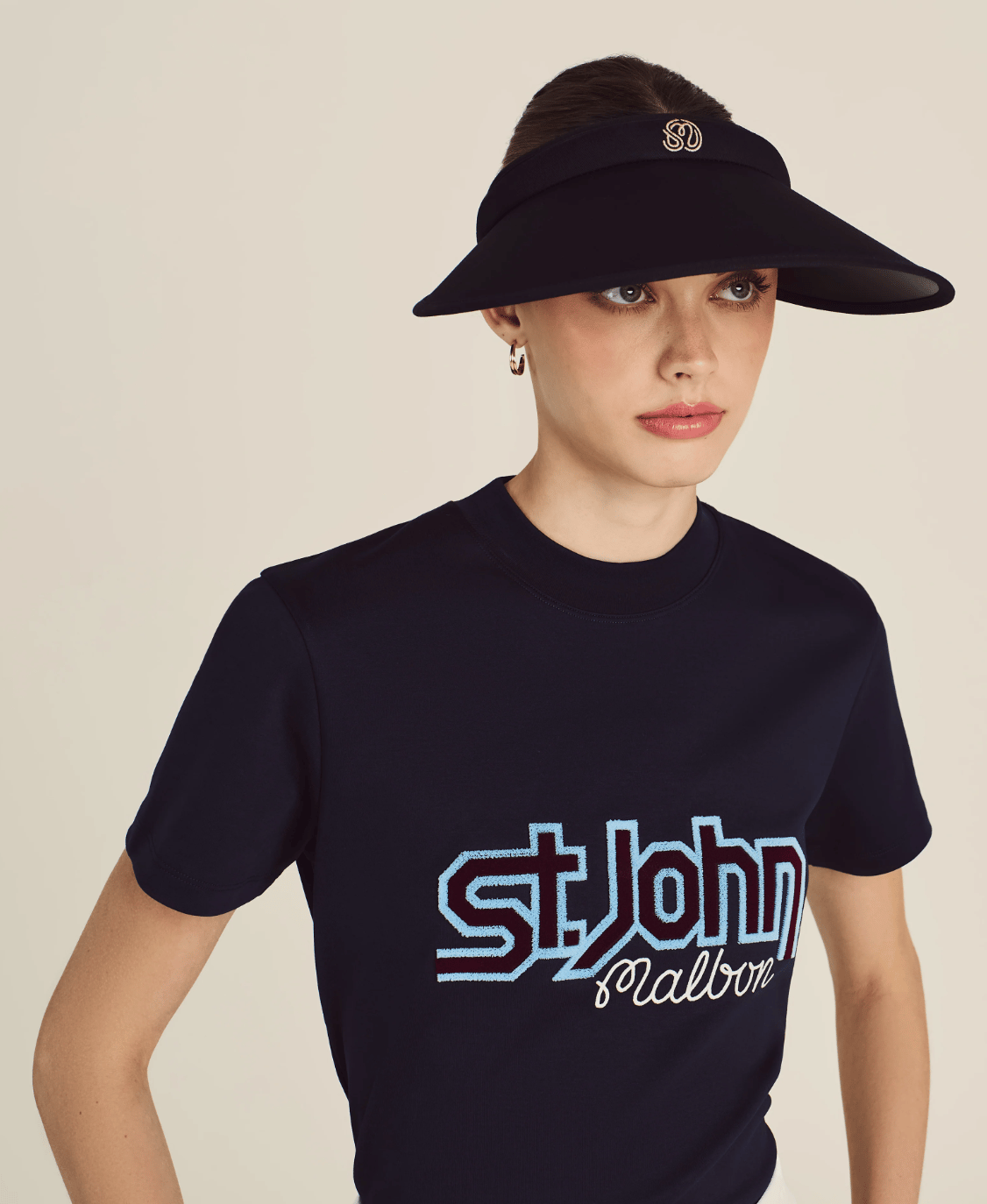 St. John x Malbon Claire Visor Midnight [2025] | Waterman Golf